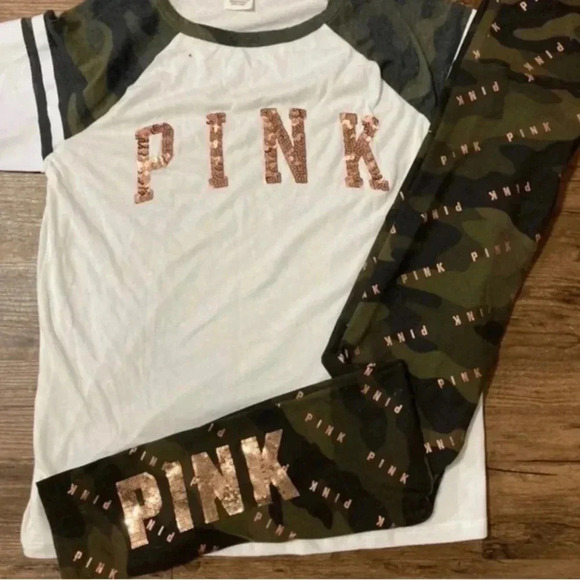 VS PINK CAMO BLING OUTFIT  SET L - Picture 3 of 7